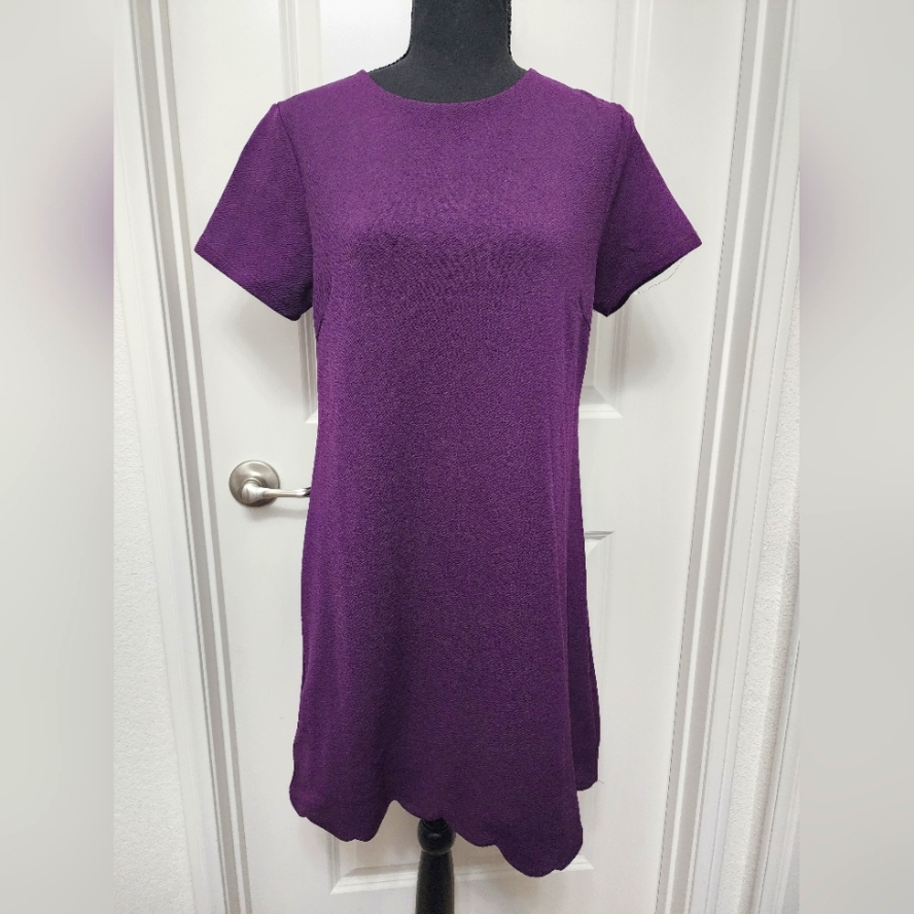 Purple Short Sleeve Dress